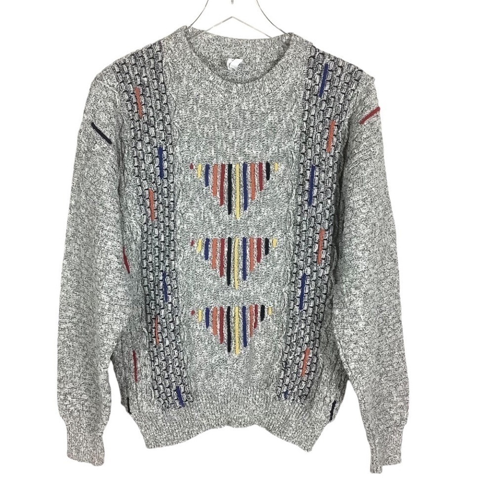 Vintage Men's 80s Marled Knit Sweater Classic‎